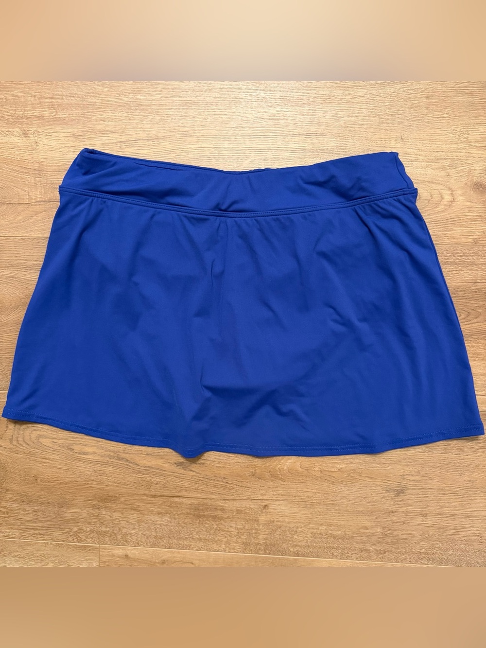 Lands' End Women's Vibrant Blue Swim Skirt With Built-In Brief, Size 10